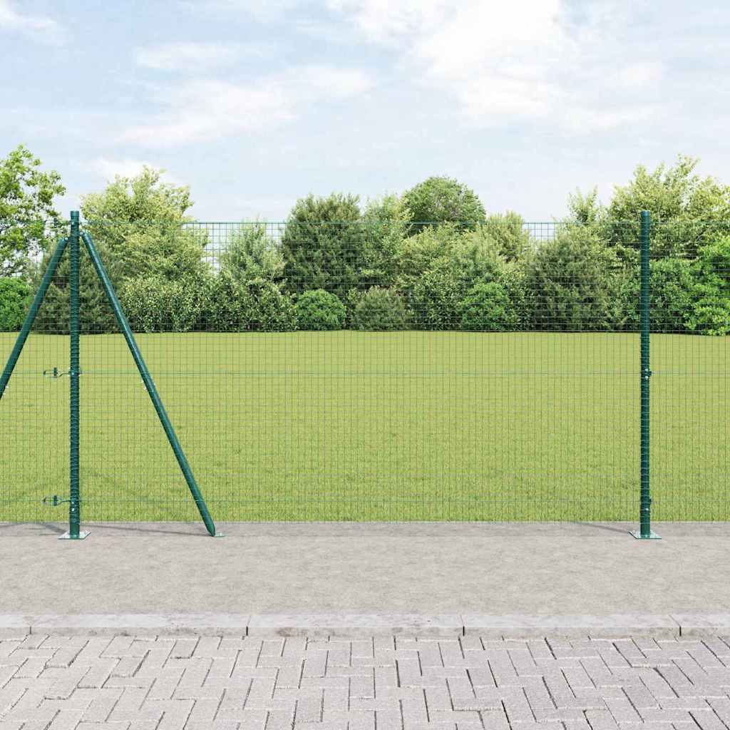 Poteau de clôture Vidaxl vert 10 x 1,2 m (maille 25 x 25 mm)