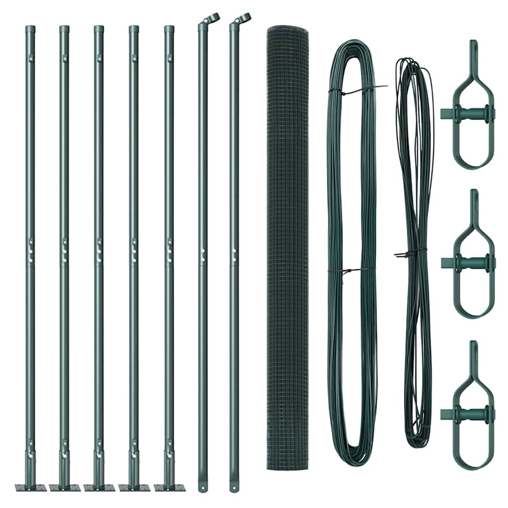Poteau de clôture Vidaxl vert 10 x 1,4 m (maille 25 x 25 mm)