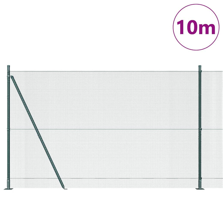 Poteau de clôture Vidaxl vert 10 x 1,6 m (maille 12 x 12 mm)