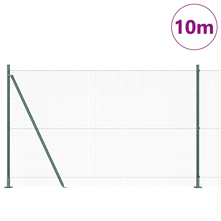 Poteau de clôture Vidaxl vert 10 x 1,6 m (maille 25 x 25 mm)