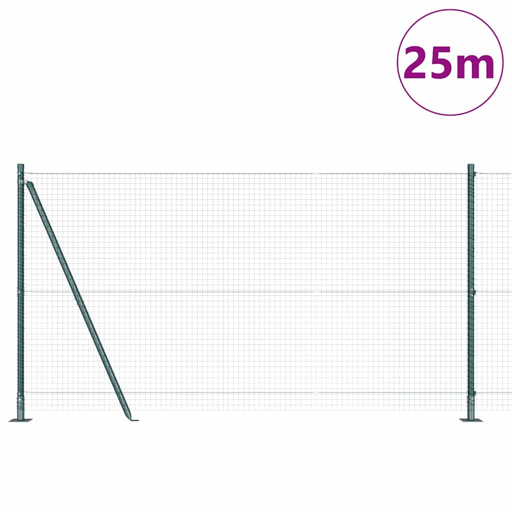 Poteau de clôture Vidaxl vert 25 x 1,2 m (maille 25 x 25 mm)