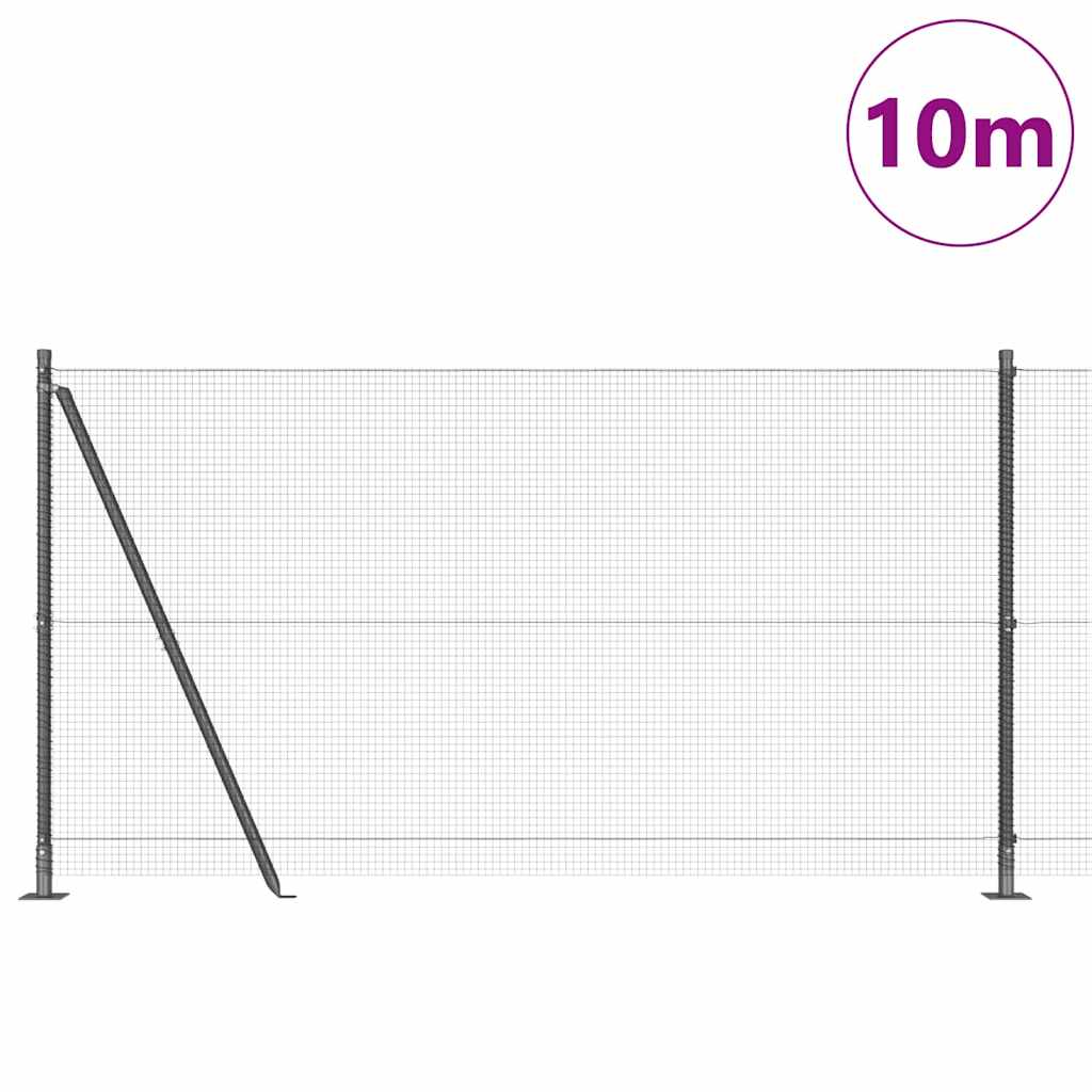 Poteau de clôture Vidaxl gris 10 x 1,2 m (maille 16 x 16 mm)