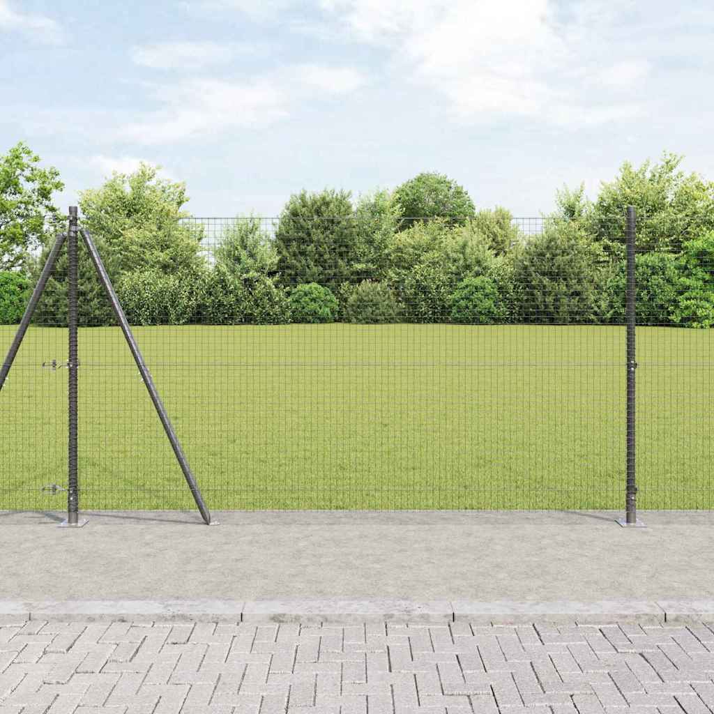 Poteau de clôture Vidaxl gris 10 x 1,2 m (maille 25 x 25 mm)