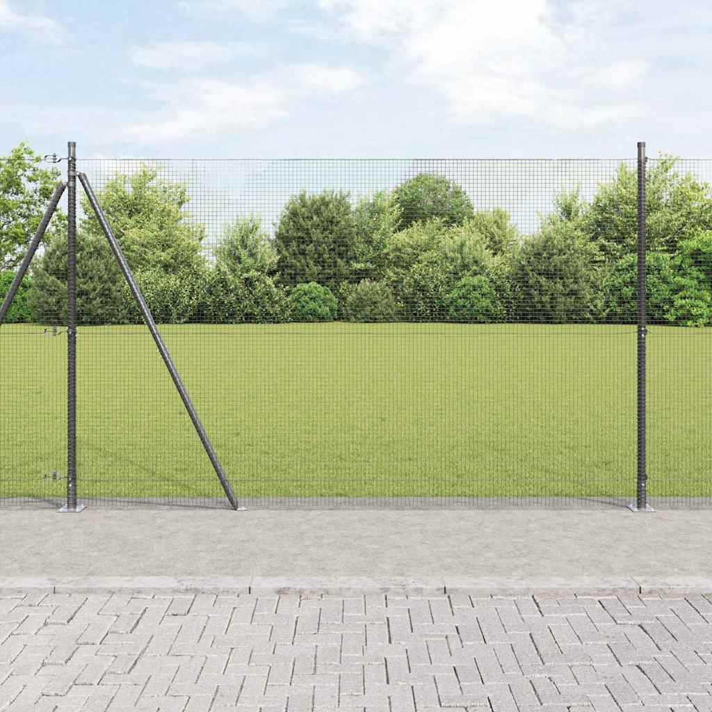 Poteau de clôture Vidaxl gris 10 x 1,4 m (maille 16 x 16 mm)