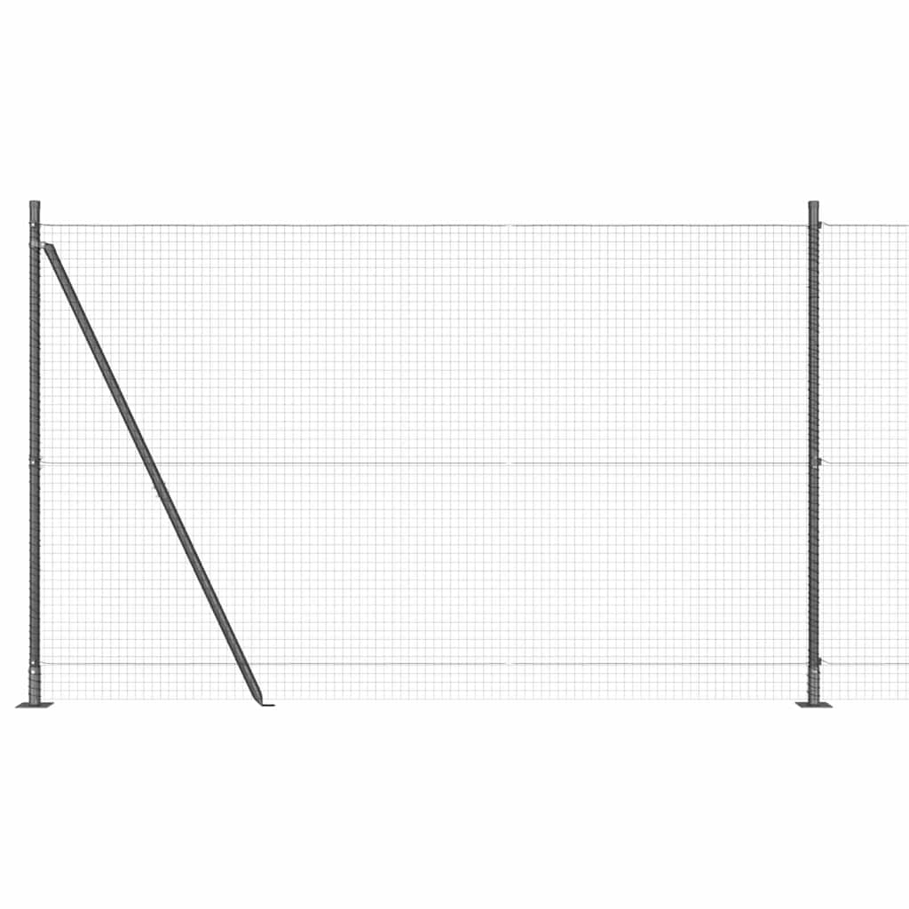 Vidaxl poteau de clôture gris 10 x 1,5 m (maille 25 x 25 mm) acier