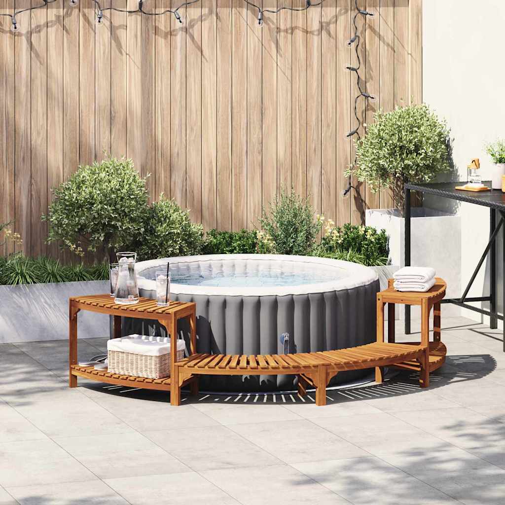 Vidaxx environnement spa demi-rond marron 252 x 112 x 55,5 cm