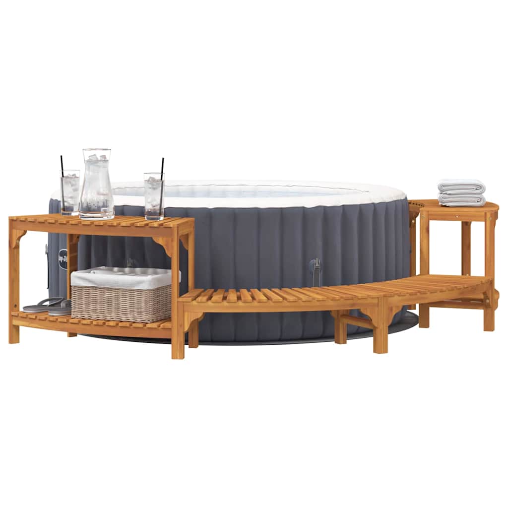 Vidaxx environnement spa demi-rond marron 252 x 112 x 55,5 cm