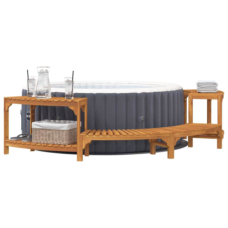 Vidaxx environnement spa demi-rond marron 252 x 112 x 55,5 cm