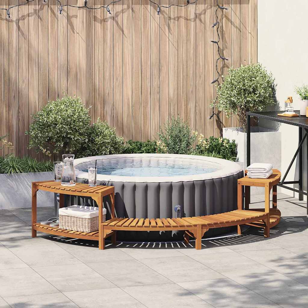 Vidaxx environnement spa demi-rond marron 272 x 120 x 55,5 cm