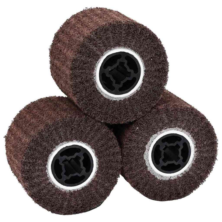 Vidaxl rouleaux abrasifs 3 pcs marron 12 x 12 x 10 cm fibre synthétique