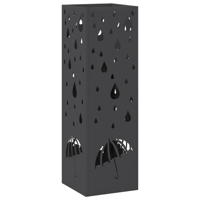 Vidaxx porte-parapluie avec rangement noir 15,5 x 15,5 x 49 cm métal
