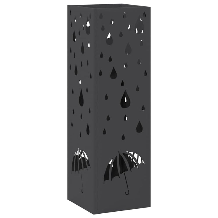 Vidaxx porte-parapluie avec rangement noir 15,5 x 15,5 x 49 cm métal