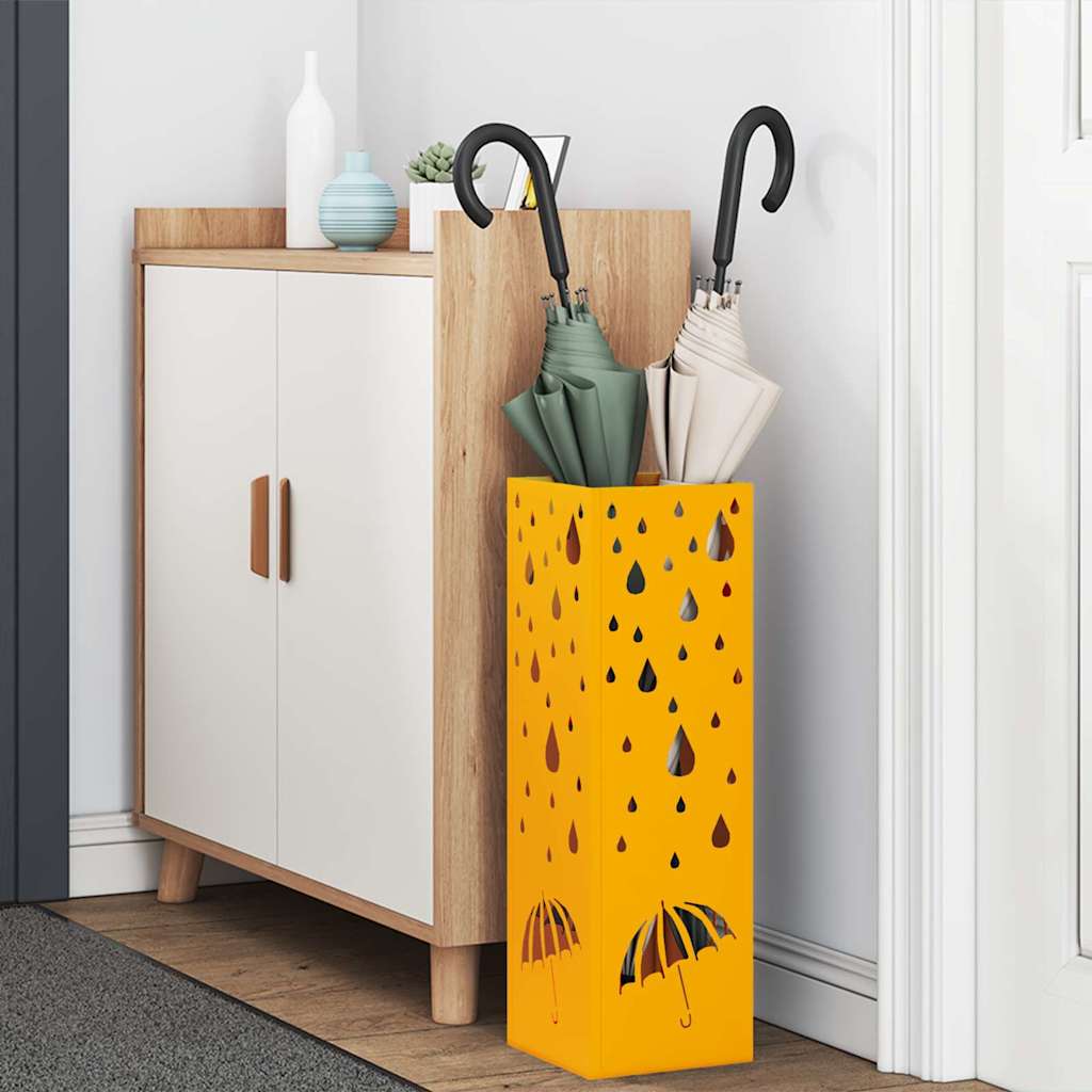 Vidaxl parapluie standard jaune moutarde 15,5 x 15,5 x 49 cm métal