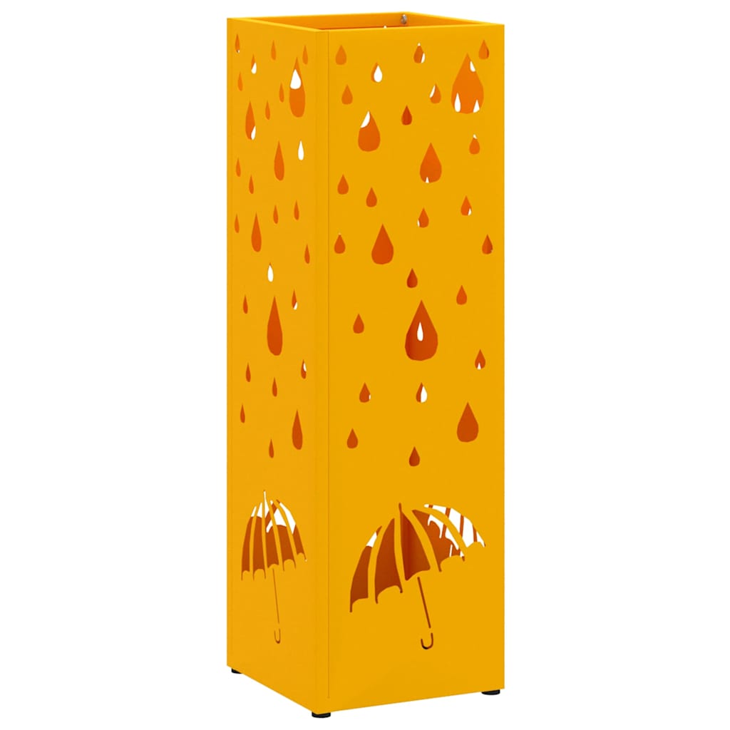Vidaxl parapluie standard jaune moutarde 15,5 x 15,5 x 49 cm métal