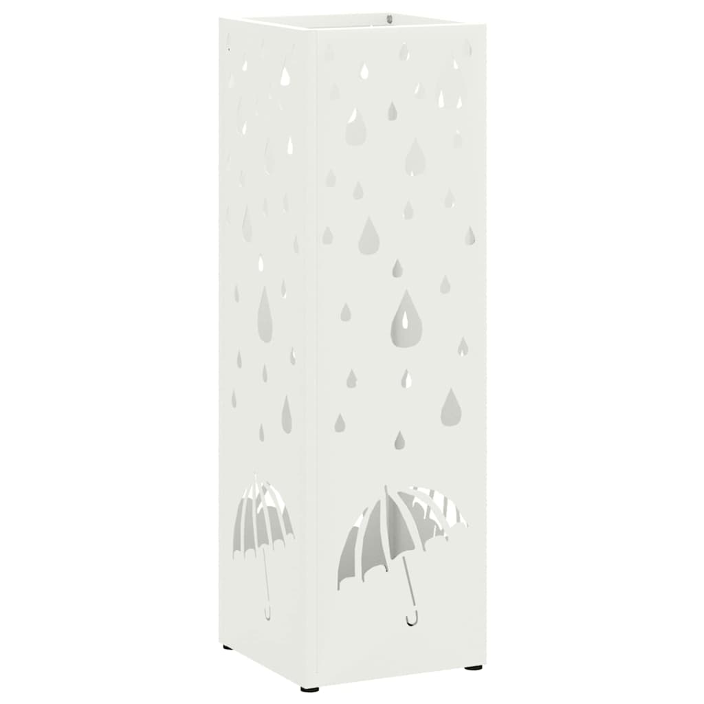 VidaXL porte-parapluie avec rangement blanc 15,5 x 15,5 x 49 cm métal