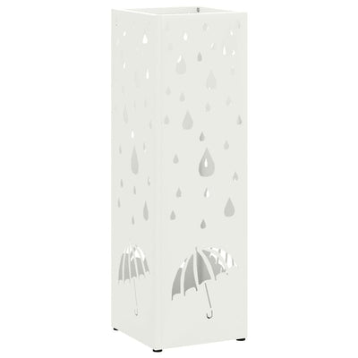 VidaXL porte-parapluie avec rangement blanc 15,5 x 15,5 x 49 cm métal