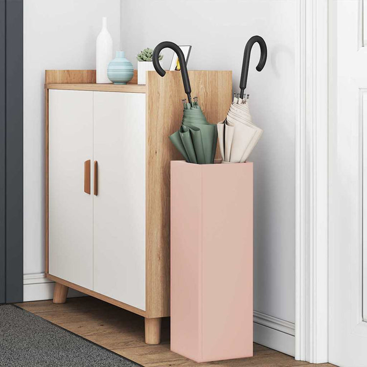 Vidaxl porte-parapluie avec rangement rose 15,5 x 15,5 x 49 cm en métal