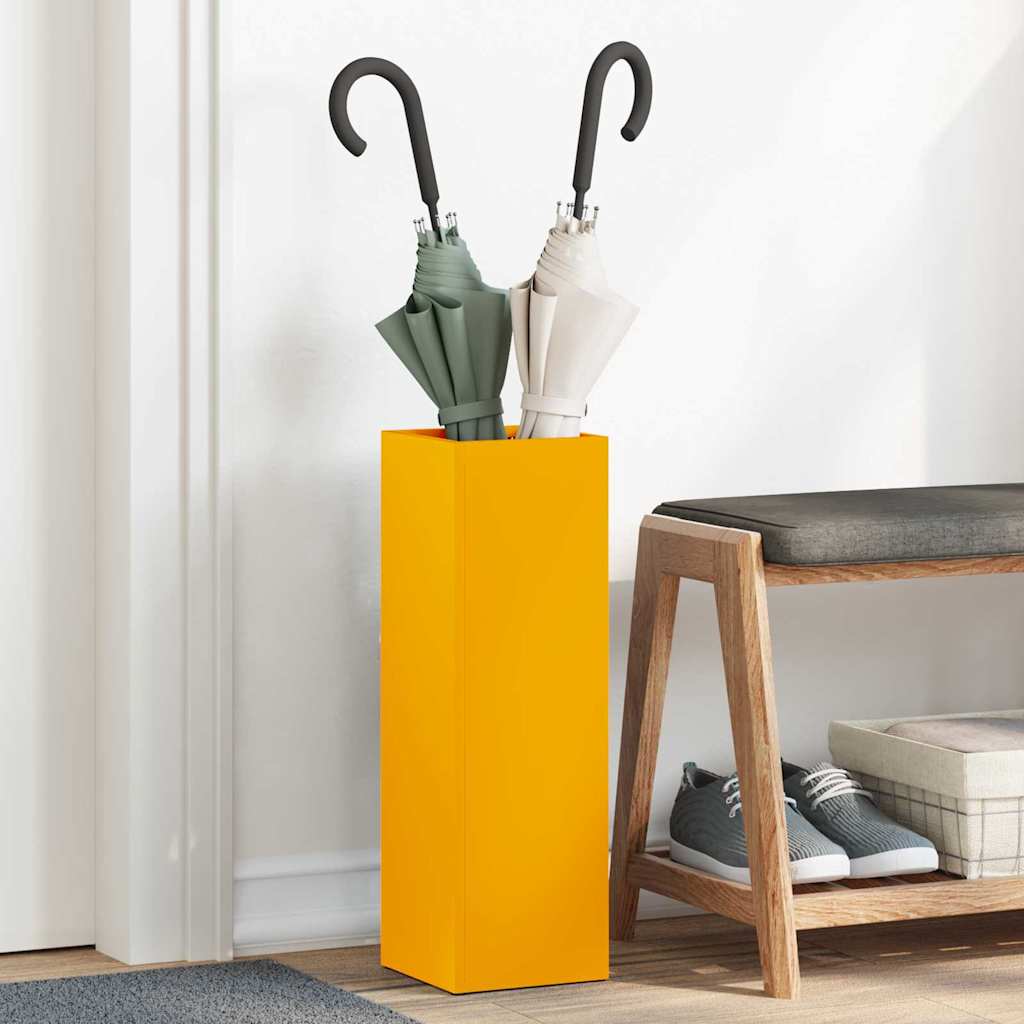 Vidaxl parapluie standard jaune moutarde 15,5 x 15,5 x 49 cm métal