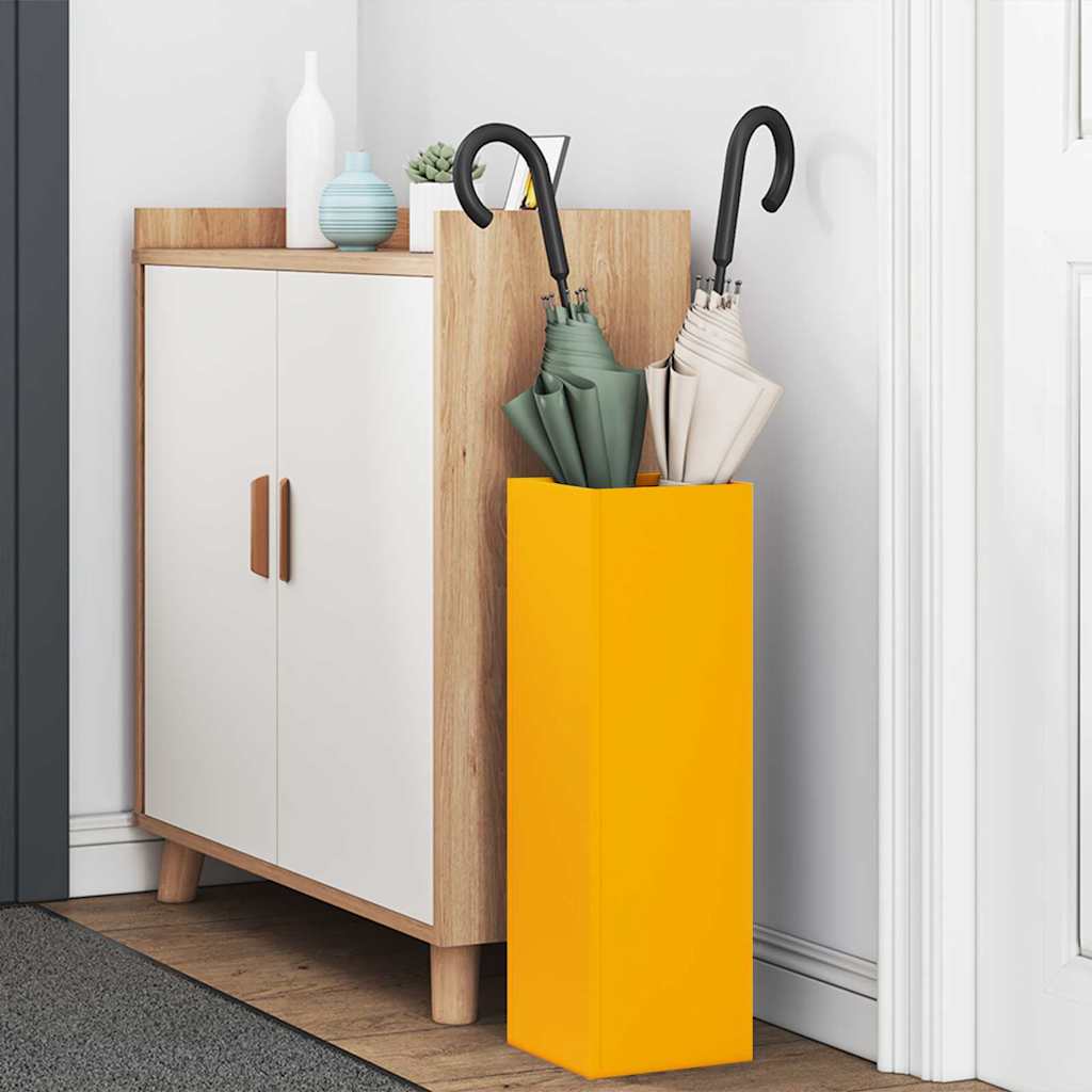 Vidaxl parapluie standard jaune moutarde 15,5 x 15,5 x 49 cm métal