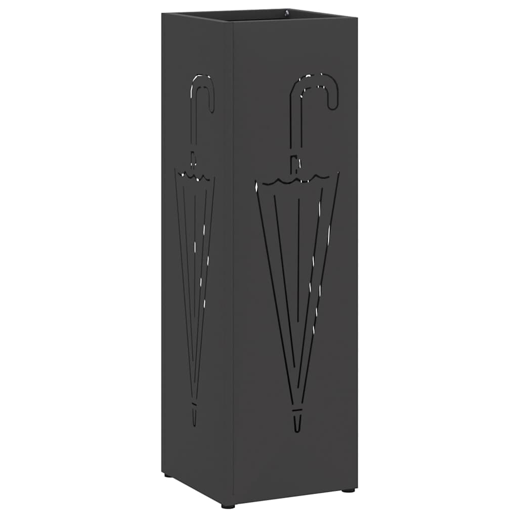 Vidaxx porte-parapluie avec rangement noir 15,5 x 15,5 x 49 cm métal