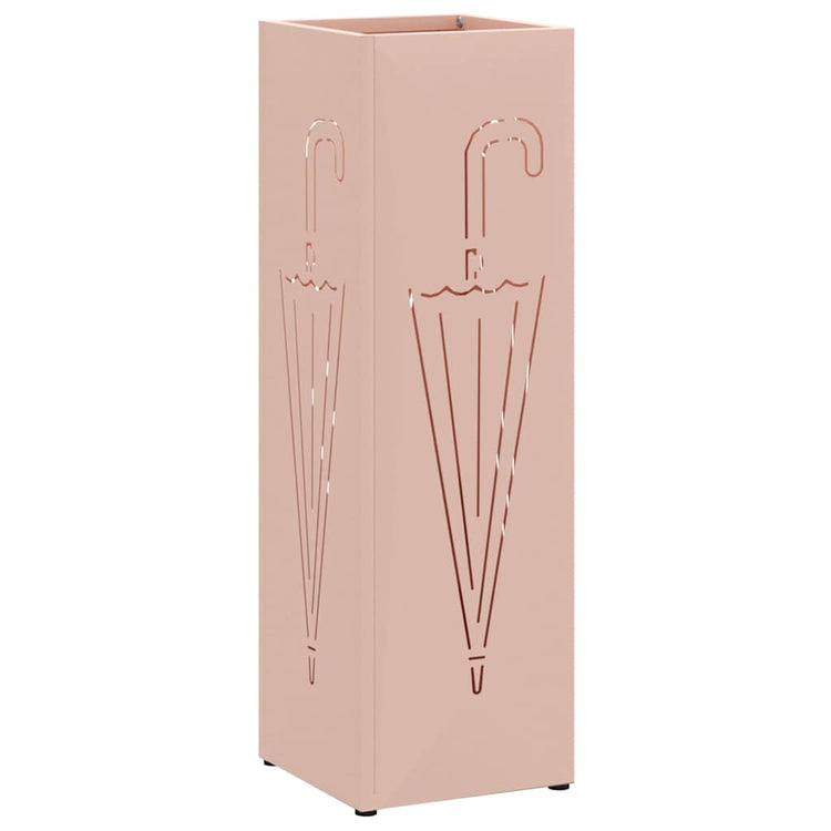 Vidaxl porte-parapluie avec rangement rose 15,5 x 15,5 x 49 cm en métal