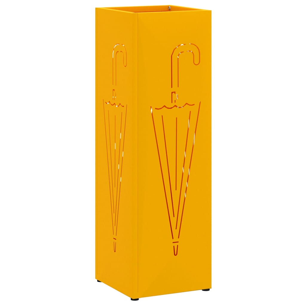 Vidaxl parapluie standard jaune moutarde 15,5 x 15,5 x 49 cm métal