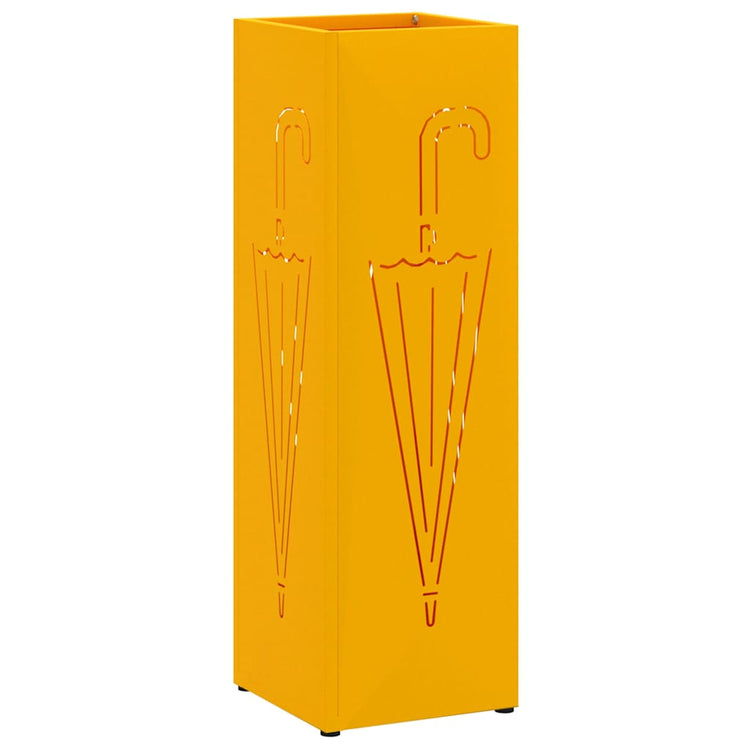 Vidaxl parapluie standard jaune moutarde 15,5 x 15,5 x 49 cm métal