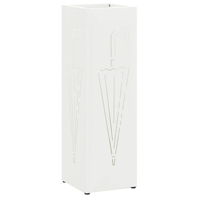 VidaXL porte-parapluie avec rangement blanc 15,5 x 15,5 x 49 cm métal