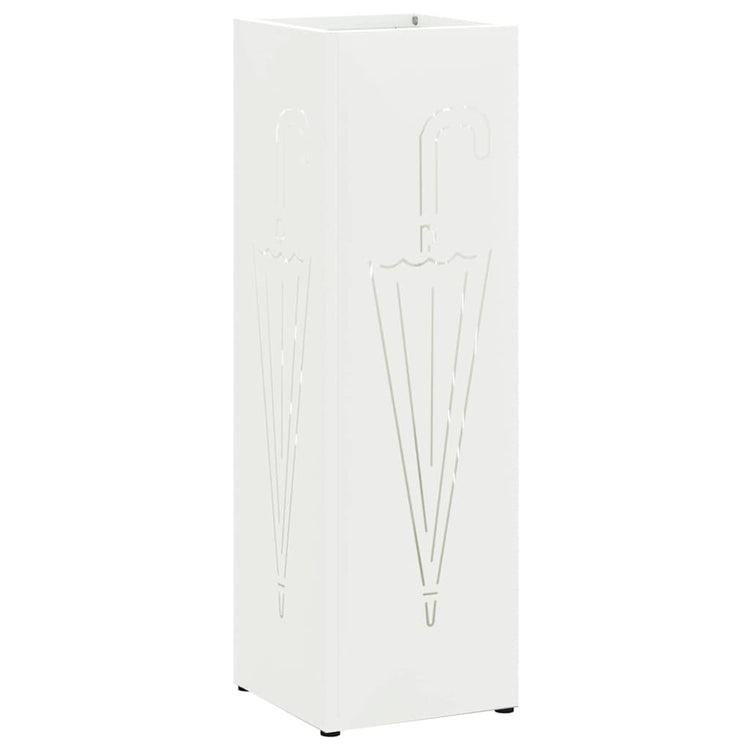 VidaXL porte-parapluie avec rangement blanc 15,5 x 15,5 x 49 cm métal