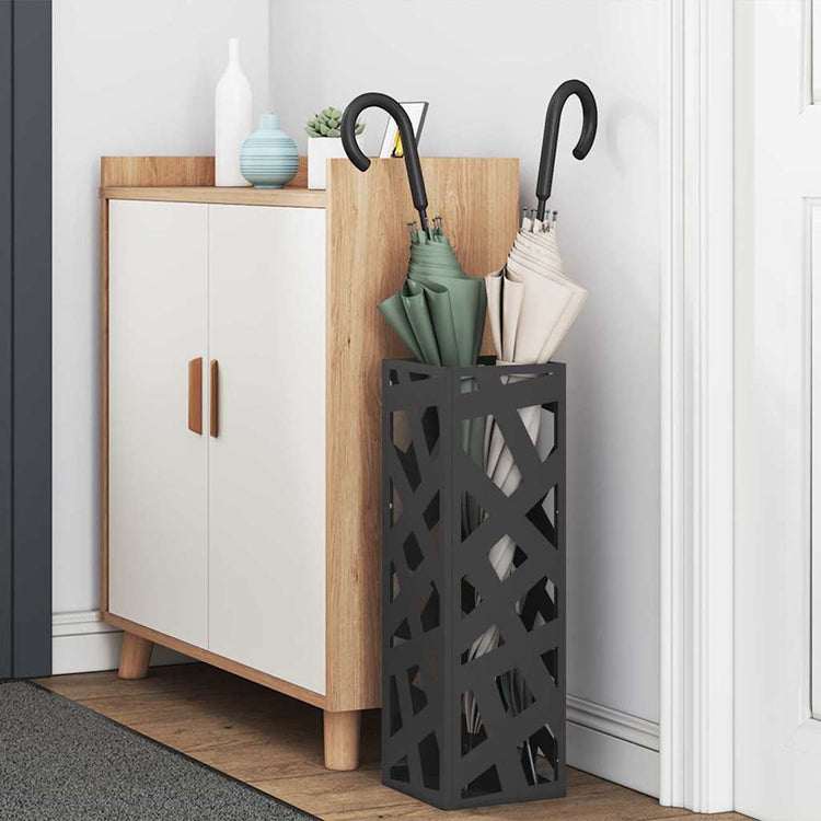 Vidaxx porte-parapluie avec rangement noir 15,5 x 15,5 x 49 cm métal