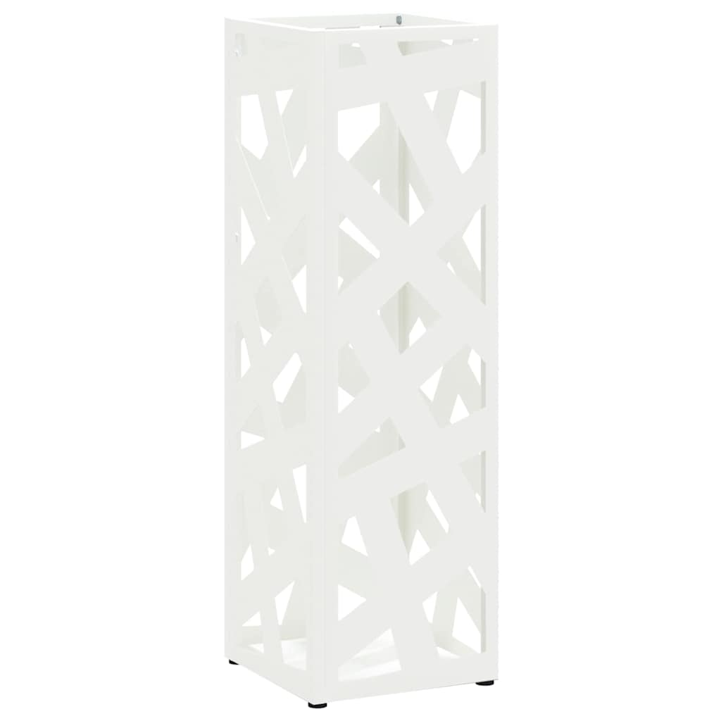 VidaXL porte-parapluie avec rangement blanc 15,5 x 15,5 x 49 cm métal