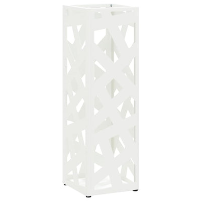 VidaXL porte-parapluie avec rangement blanc 15,5 x 15,5 x 49 cm métal