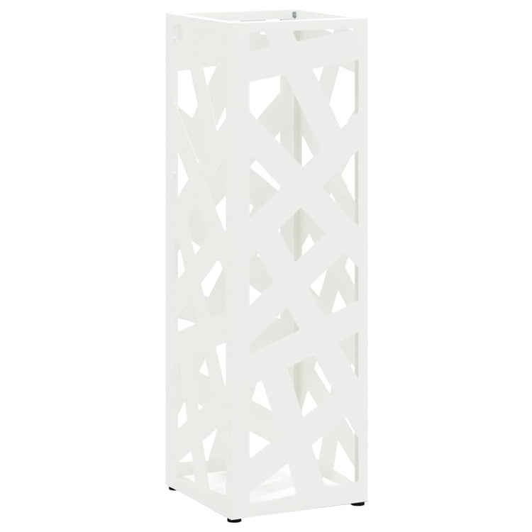 VidaXL porte-parapluie avec rangement blanc 15,5 x 15,5 x 49 cm métal