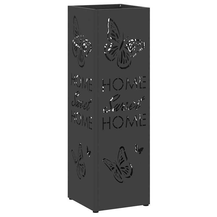 Vidaxx porte-parapluie avec rangement noir 15,5 x 15,5 x 49 cm métal