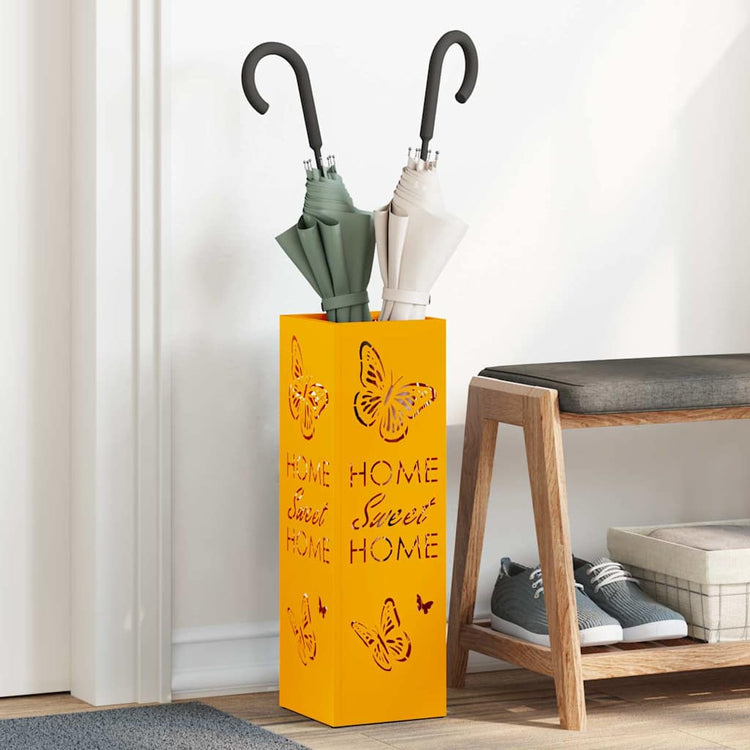 Vidaxl parapluie standard jaune moutarde 15,5 x 15,5 x 49 cm métal