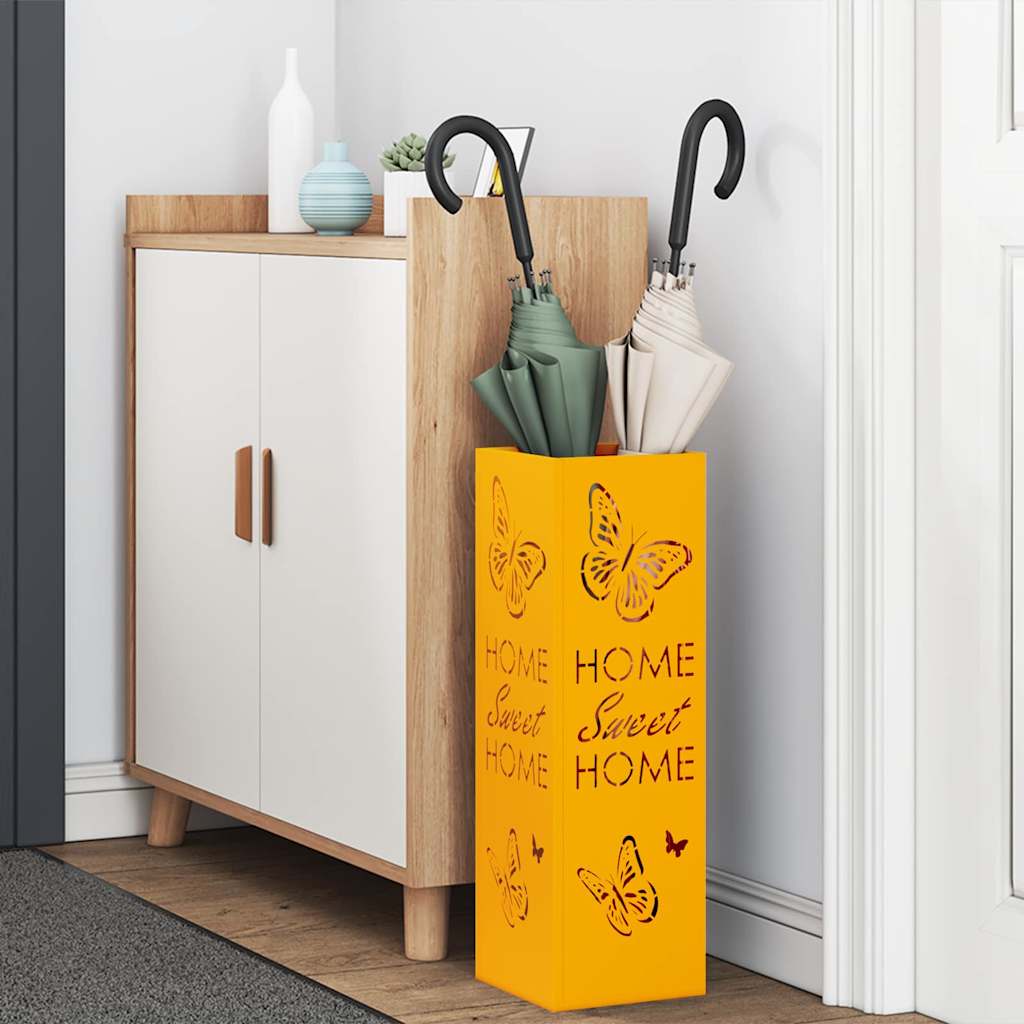 Vidaxl parapluie standard jaune moutarde 15,5 x 15,5 x 49 cm métal
