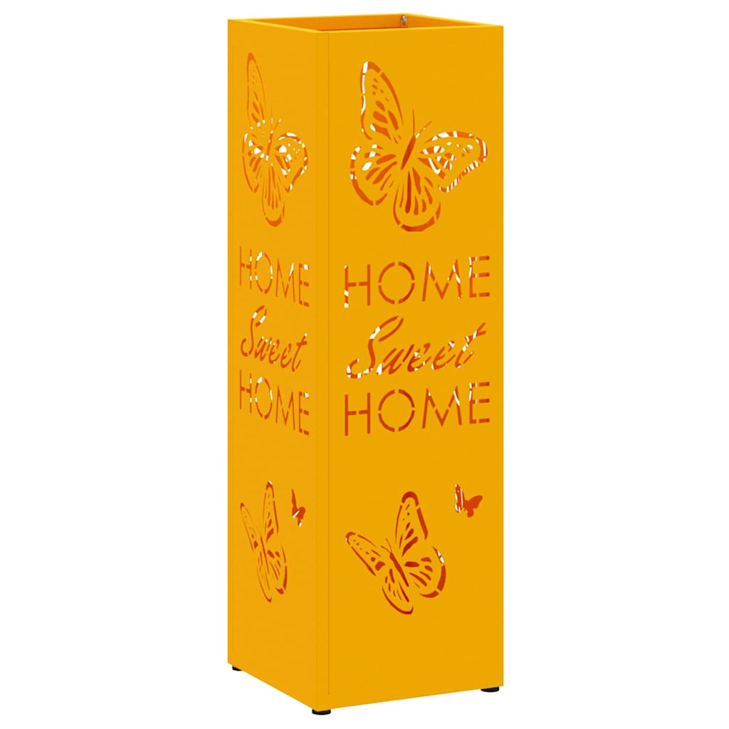 Vidaxl parapluie standard jaune moutarde 15,5 x 15,5 x 49 cm métal