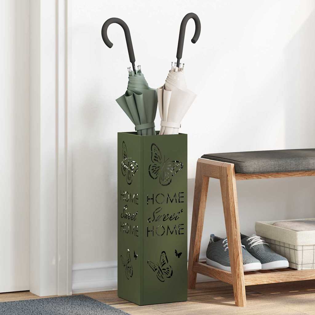 Vidaxx parapluie standard vert olive 15,5 x 15,5 x 49 cm métal