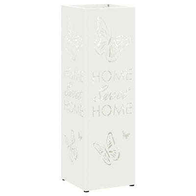 VidaXL porte-parapluie avec rangement blanc 15,5 x 15,5 x 49 cm métal