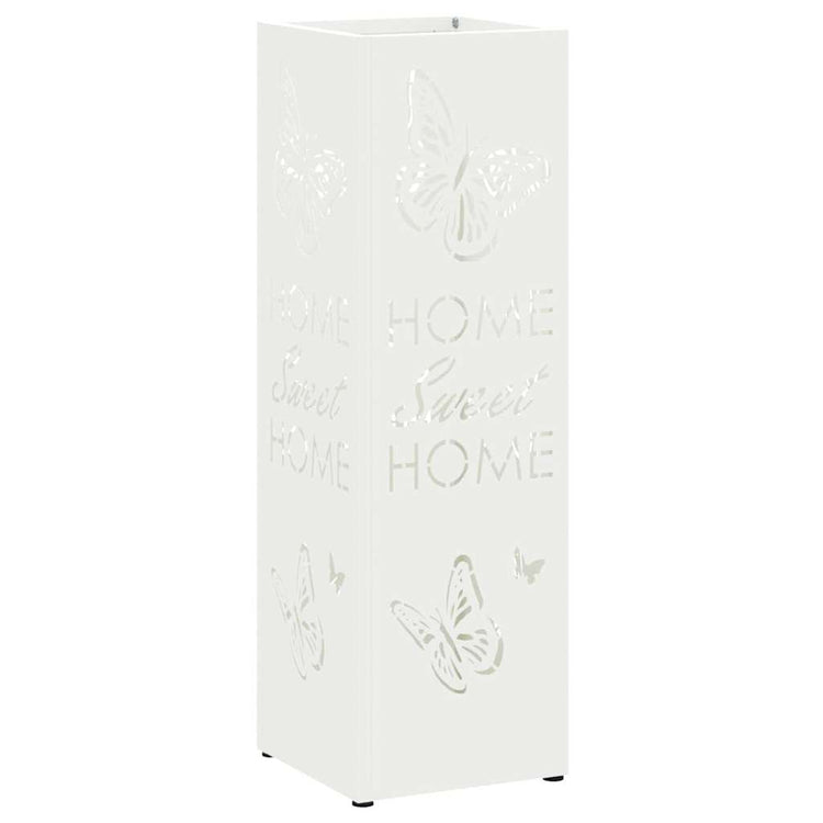 VidaXL porte-parapluie avec rangement blanc 15,5 x 15,5 x 49 cm métal