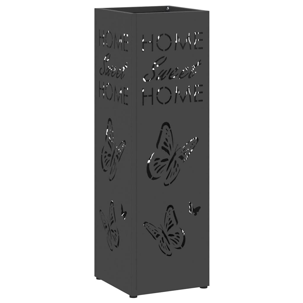Vidaxx porte-parapluie avec rangement noir 15,5 x 15,5 x 49 cm métal