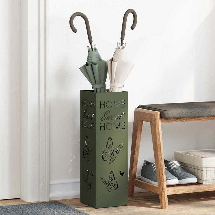 Vidaxx parapluie standard vert olive 15,5 x 15,5 x 49 cm métal