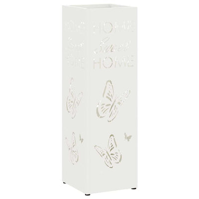 VidaXL porte-parapluie avec rangement blanc 15,5 x 15,5 x 49 cm métal