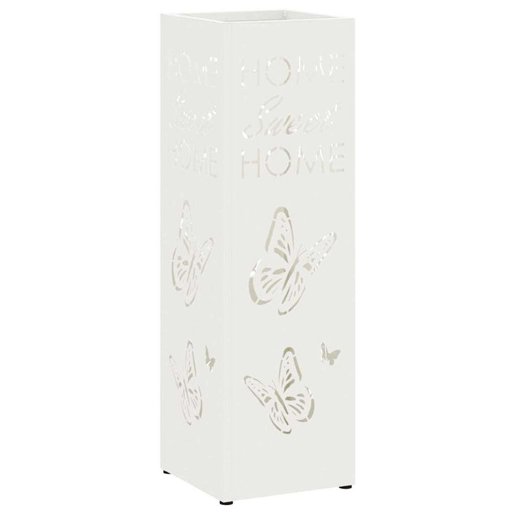 VidaXL porte-parapluie avec rangement blanc 15,5 x 15,5 x 49 cm métal
