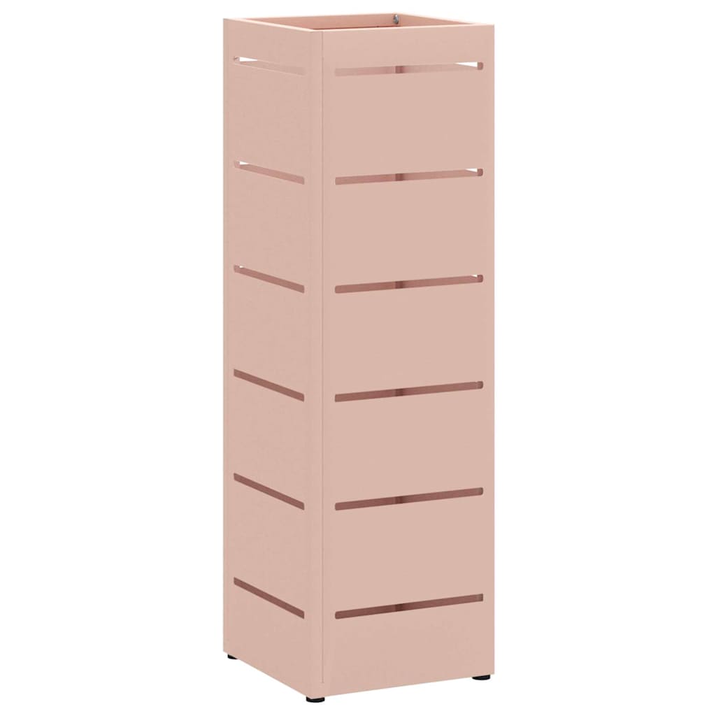 Vidaxl porte-parapluie avec rangement rose 15,5 x 15,5 x 49 cm en métal