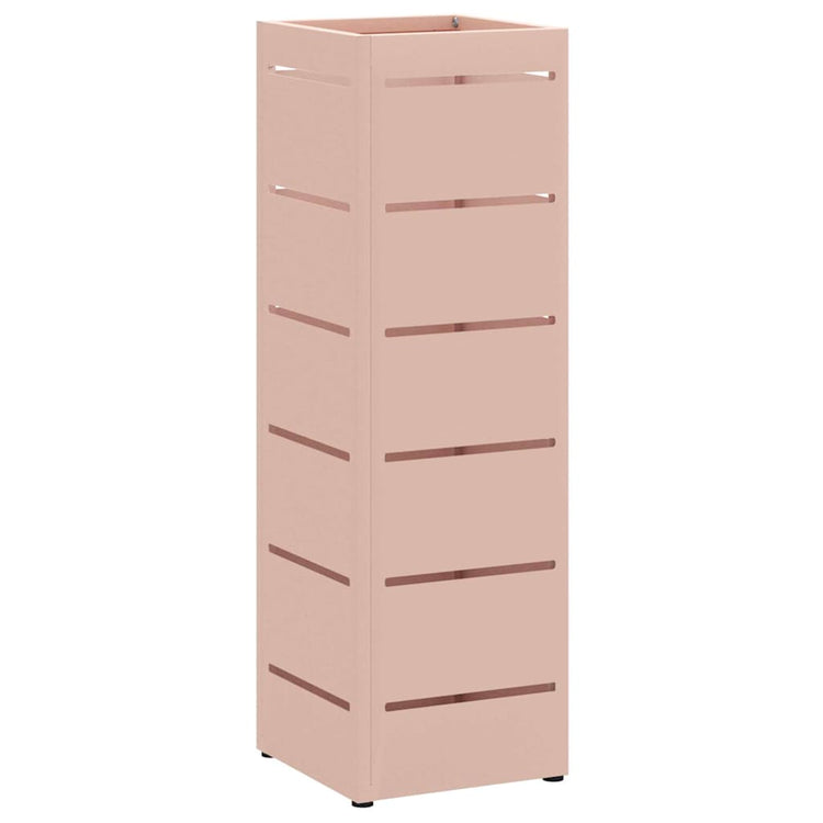 Vidaxl porte-parapluie avec rangement rose 15,5 x 15,5 x 49 cm en métal