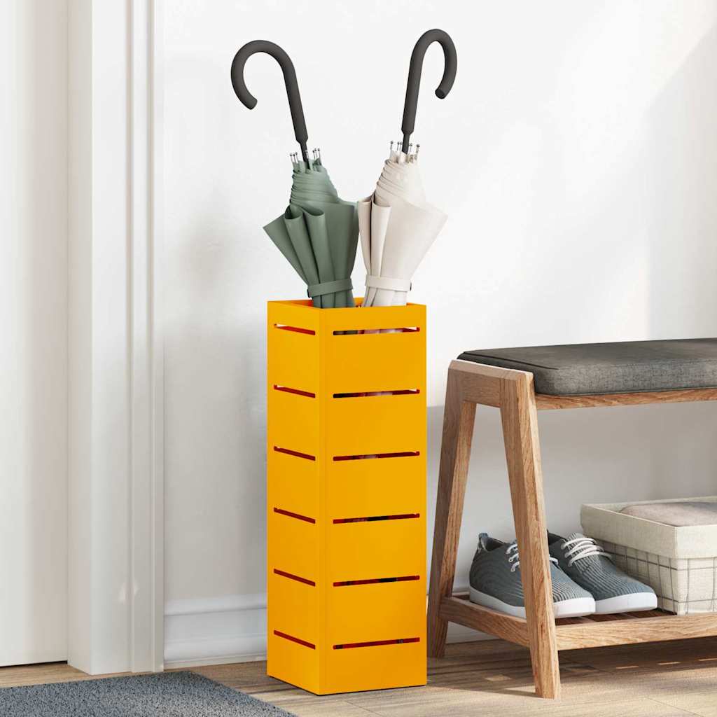 Vidaxl parapluie standard jaune moutarde 15,5 x 15,5 x 49 cm métal