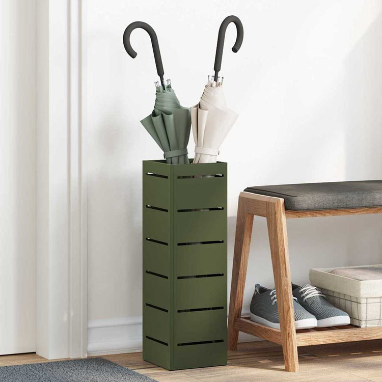 Vidaxx parapluie standard vert olive 15,5 x 15,5 x 49 cm métal