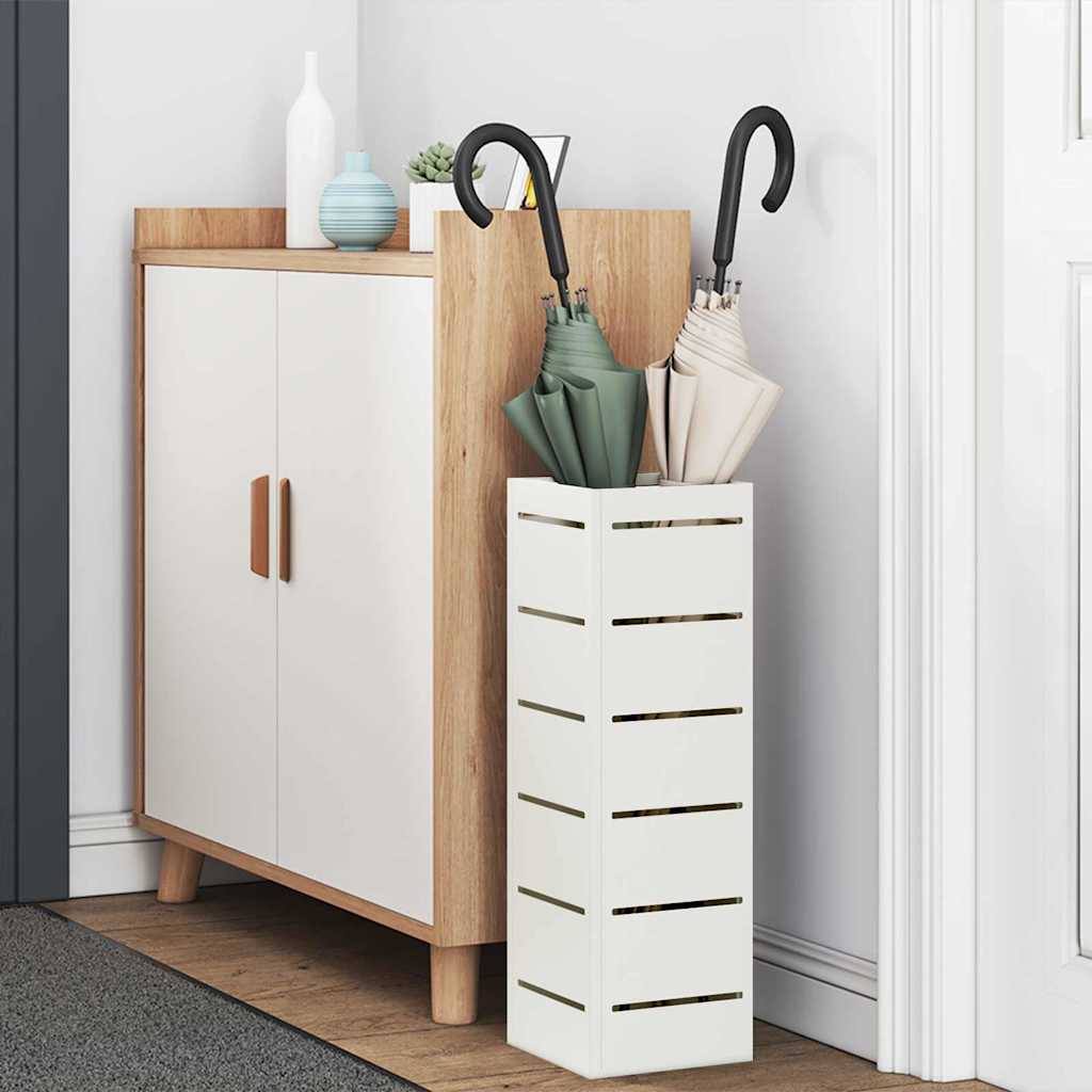 Vidaxx porte-parapluie avec rangement blanc 15,5 x 15,5 x 49 cm acier