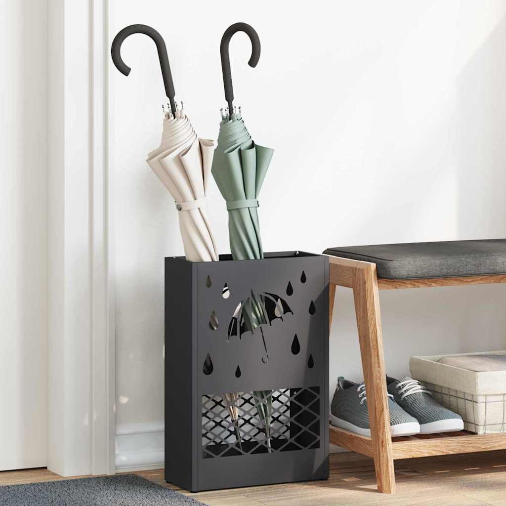 Vidaxx parapluie standard noir 28 x 12 x 41 cm acier